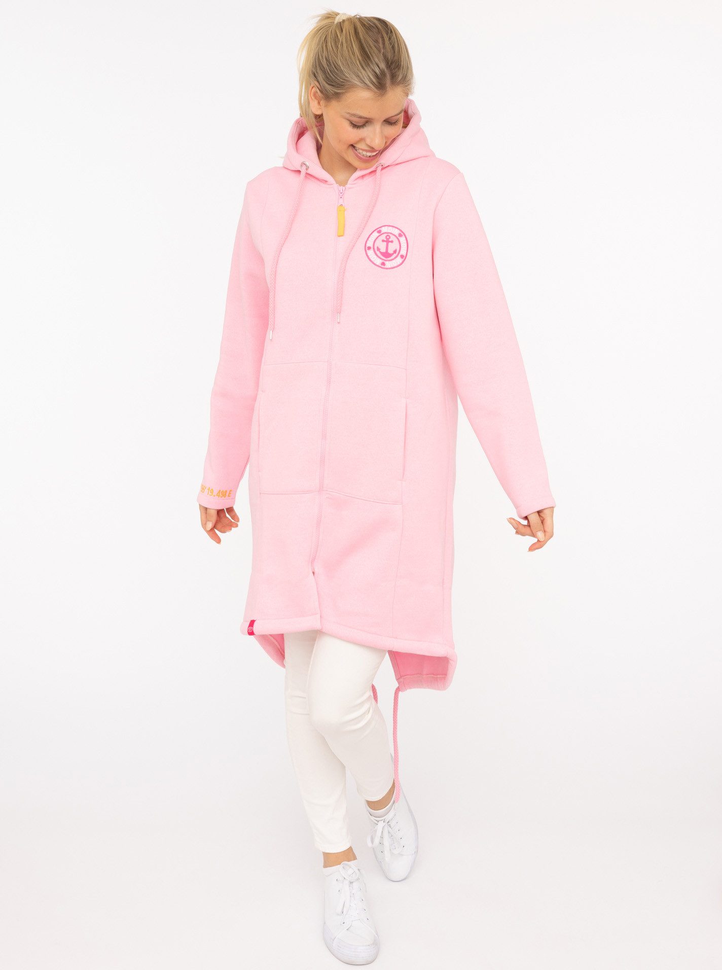 Zwillingsherz Jerseymantel "Meer" mit großer Stickerei am Rücken und Anker günstig online kaufen