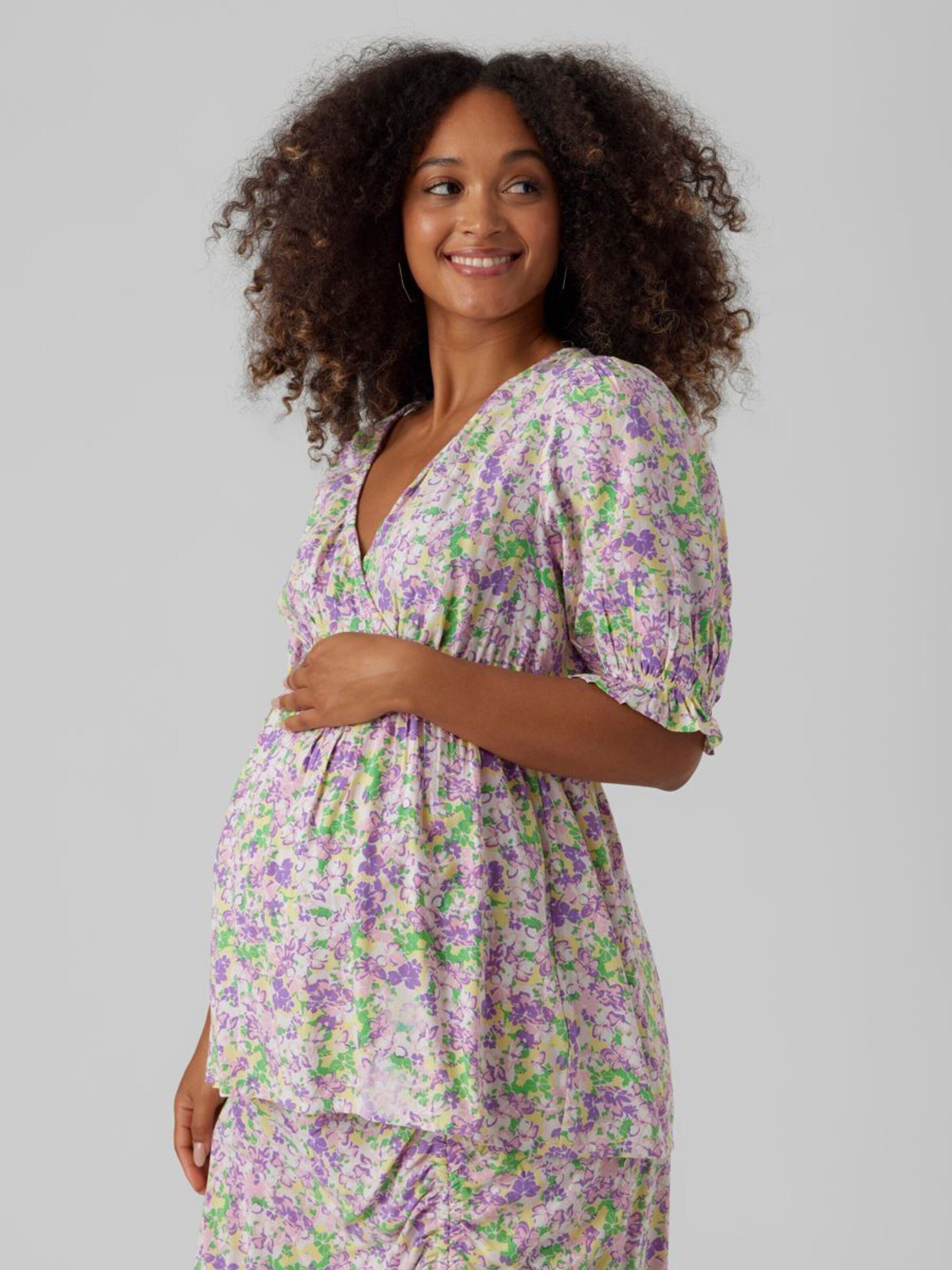 Mamalicious Kurzarmbluse Sarah (1-tlg) Drapiert/gerafft