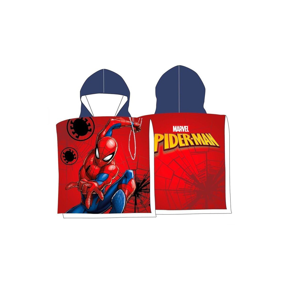 Spiderman Poncho Spiderman Poncho Kinder-Kapuzenponcho, 110x55cm