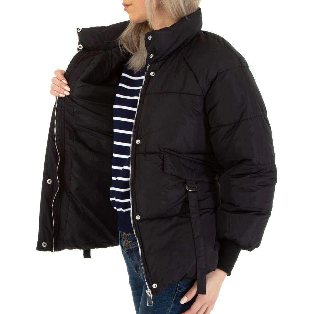Ital-Design Steppjacke Damen Freizeit (78800261) Gefüttert Winterjacke in Schwarz