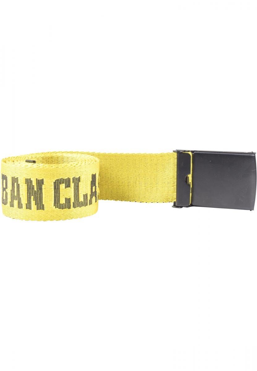 URBAN CLASSICS Logo Belt black-yellow-black Accessoires Hüftgürtel Jaquard