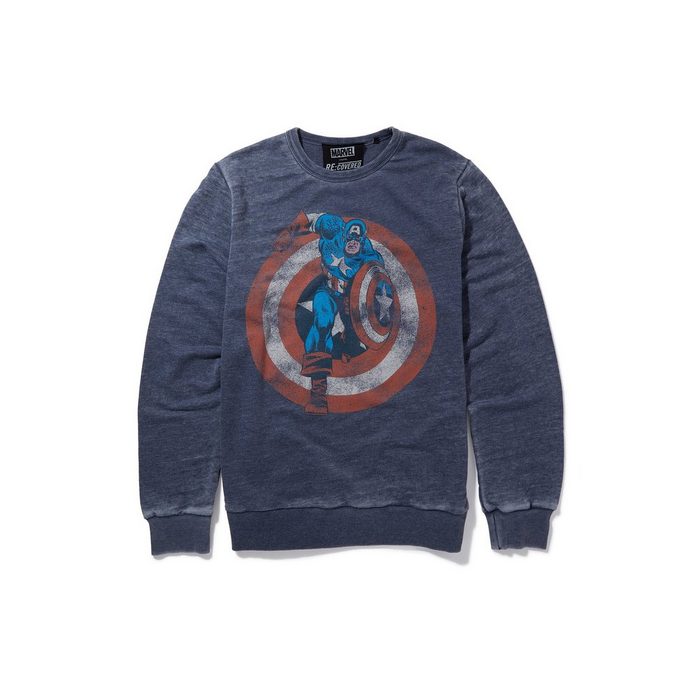 Recovered Sweatshirt Marvel Captain America Shield Blue