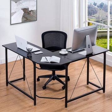 LUCKRACER Schreibtisch Eckschreibtisch Winkelschreibtisch L-förmiger Computertisch (Set, 1 Tisch), für Arbeitszimmer/Büro/Zuhause/Spiele, 50 kg Belastbarkeit