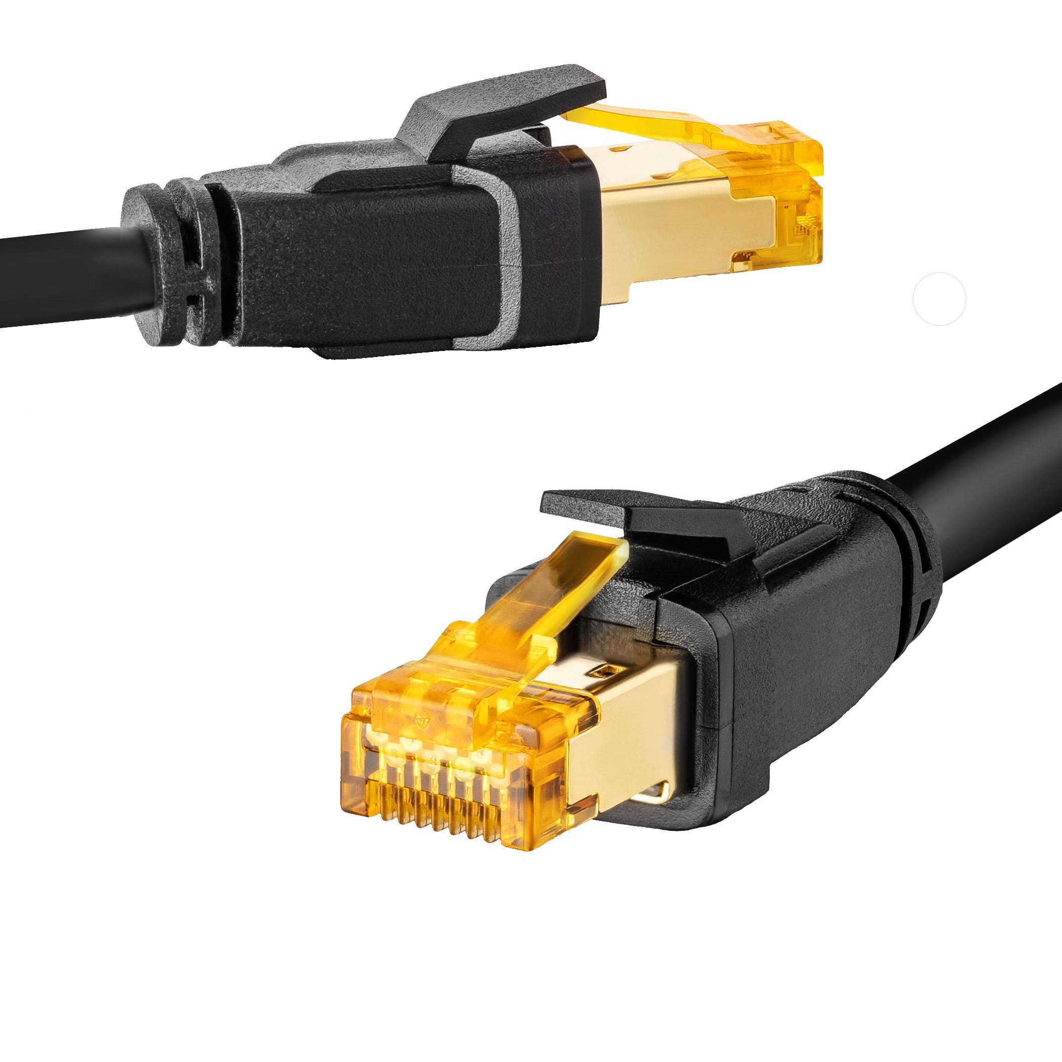 LAN Kabel 50cm CAT 8 rund - Netzwerkkabel 40 Gbit/s - RJ45 Stecker Netzkabel