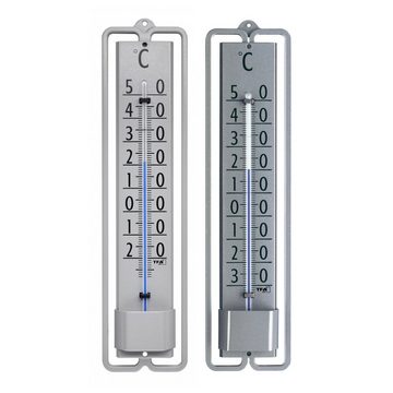 TFA Dostmann Gartenthermometer TFA 12.2001 analoges Innen-Außen-Thermometer aus Metall