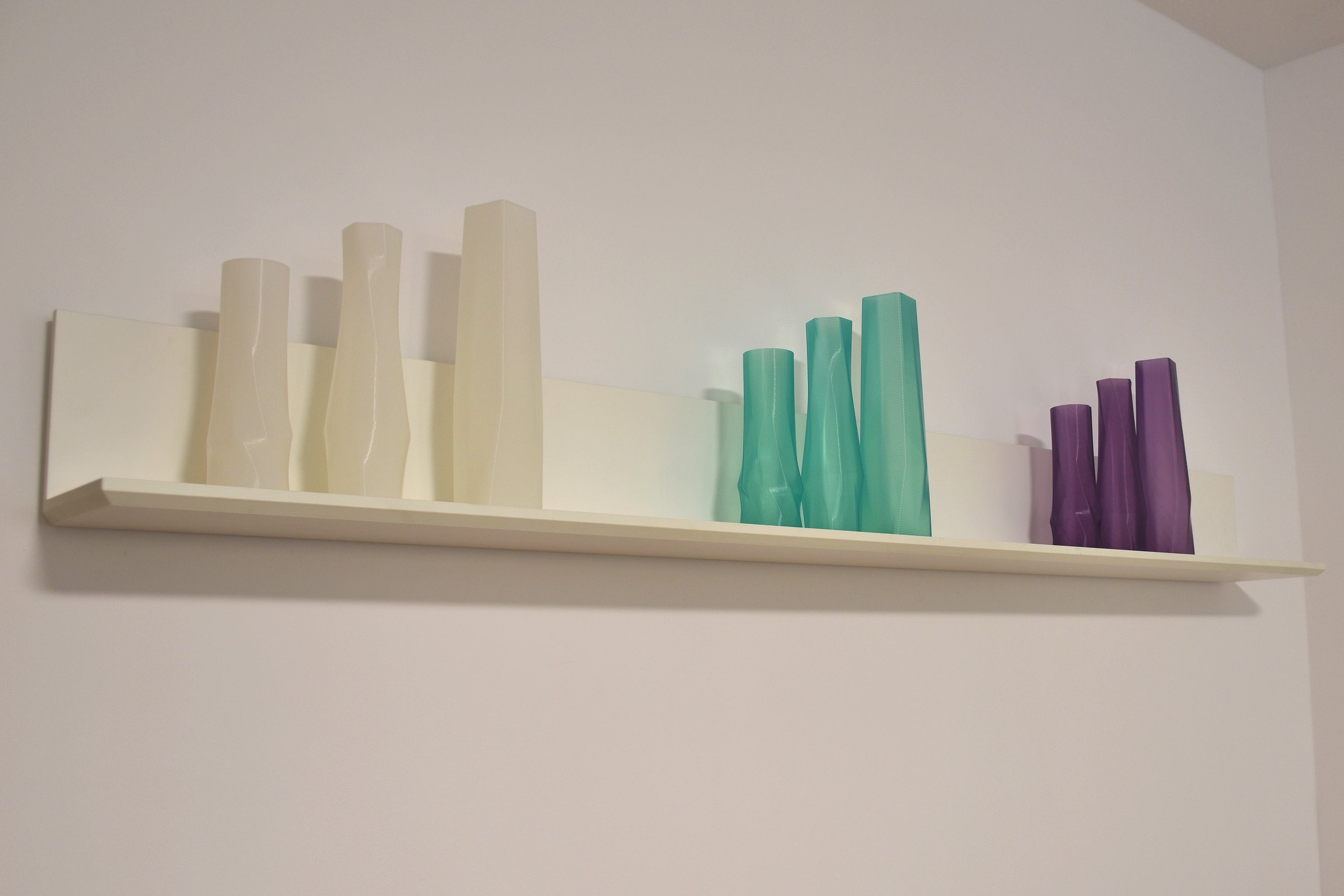 3D Leichte 100% Vasen, 1 Weiß (deco), innerhalb - the - 3D-Druck Durchsichtig; Dekovase vase viele (Rillung) Farben, Vase), (Einzelmodell, Shapes square Struktur Decorations Materials des