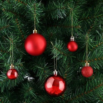 Deuba Weihnachtsbaumkugel (77 St), Weihnachtskugeln 77er Set Weihnachtsdeko matt glänzend glitzer