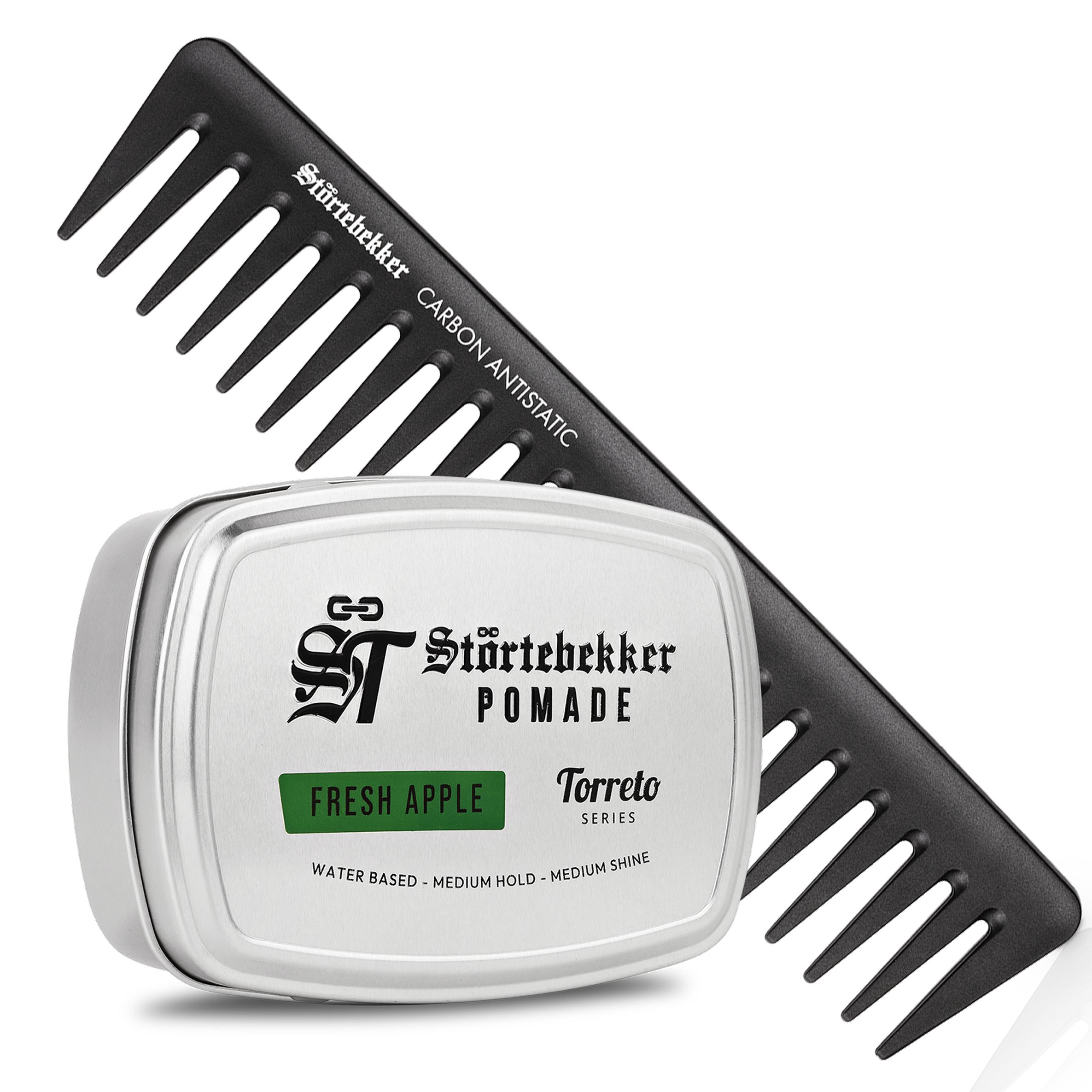 Störtebekker Haarpomade 'Torreto Series' - Ölbasiert im Set mit Styling-Kamm, Haarstyling