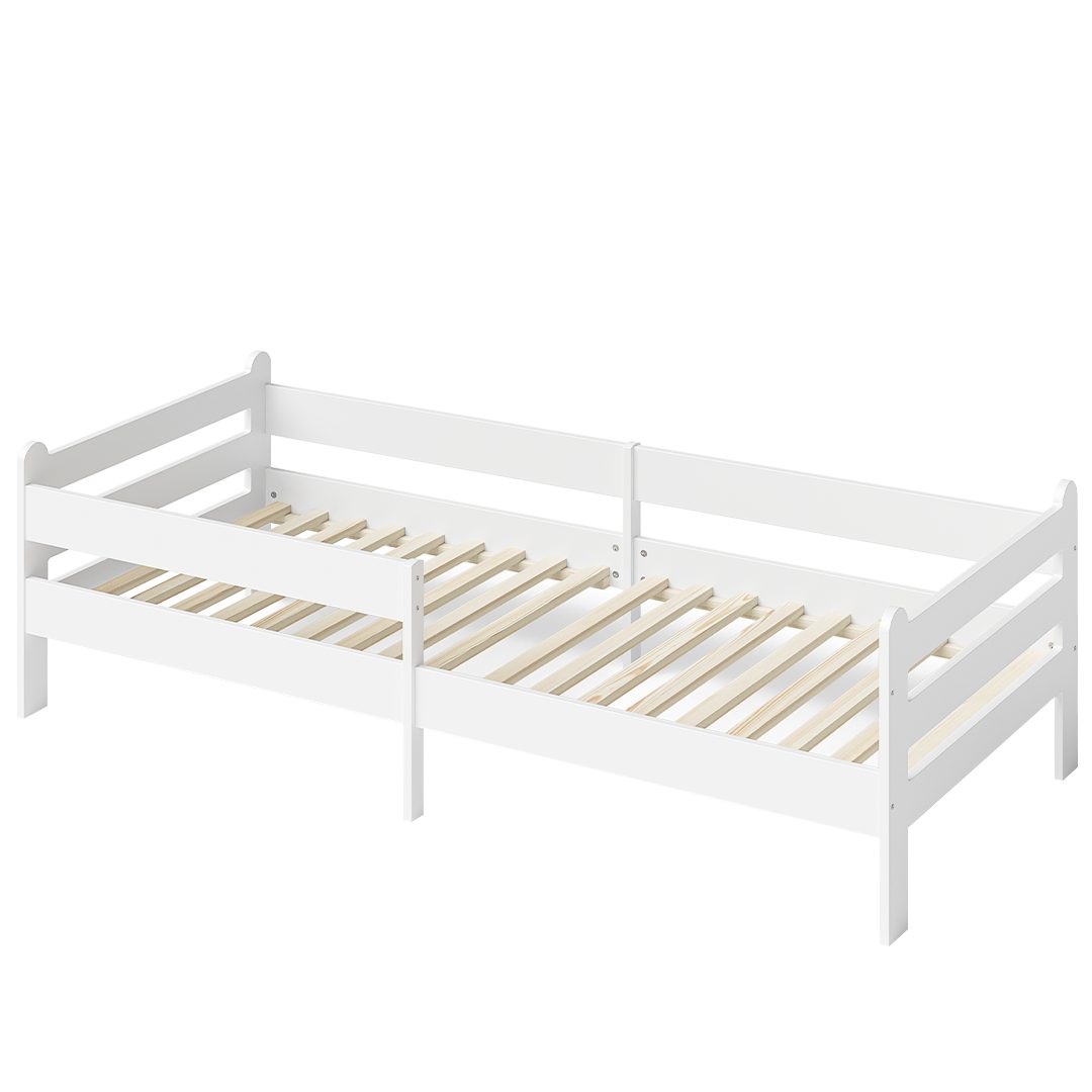 Bellabino Kinderbett Kuru 90x200 cm (weiß, integriertes Lattenrost und Raus günstig online kaufen