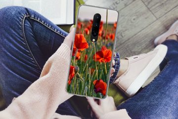 MuchoWow Handyhülle Blumen - Mohnblumen - Natur - Rot, Phone Case, Handyhülle OnePlus 7 Pro, Silikon, Schutzhülle
