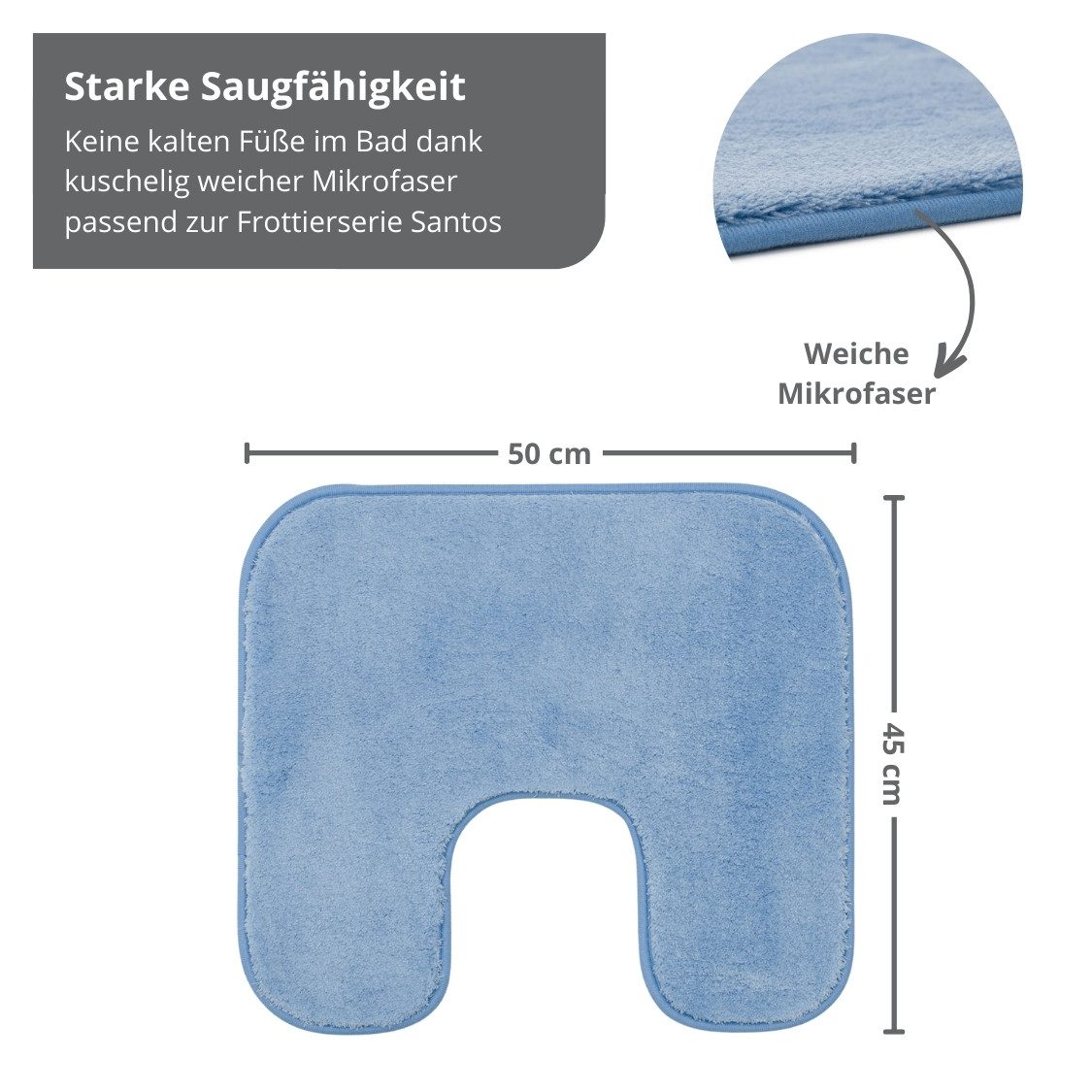 liebling Badematte Badteppich Santos, rutschhemmend beschichtet, schnell trocknend, Polyester, mit Ausschnitt, starke Saugfähigkeit, formstabil, in vielen Farben und Größen