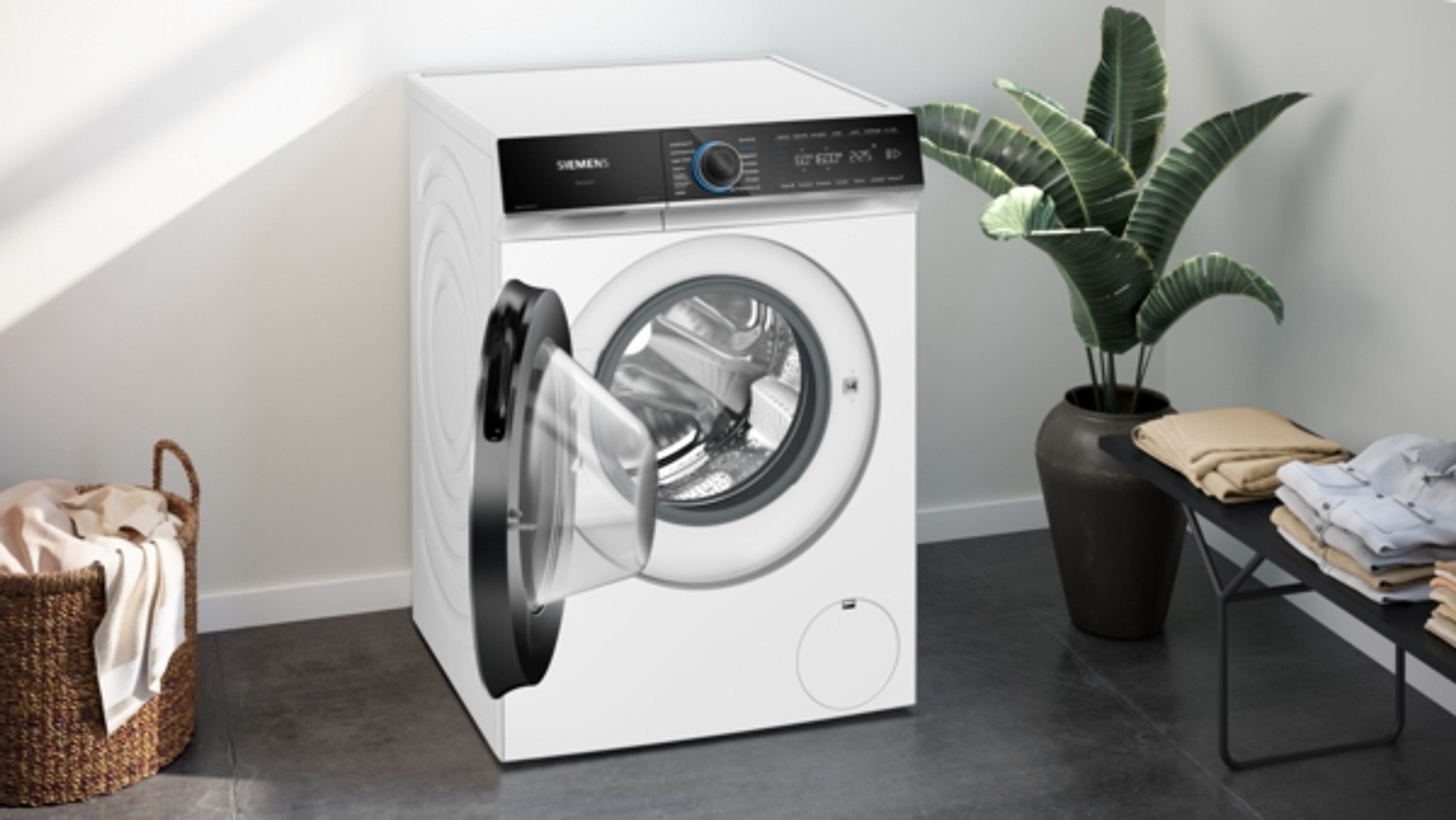 SIEMENS Waschmaschine iQ700 WG56B20G0, 10 kg, 1600 U/min, Antiflecken-System, Mini Load, reduzierte Knitterfalten