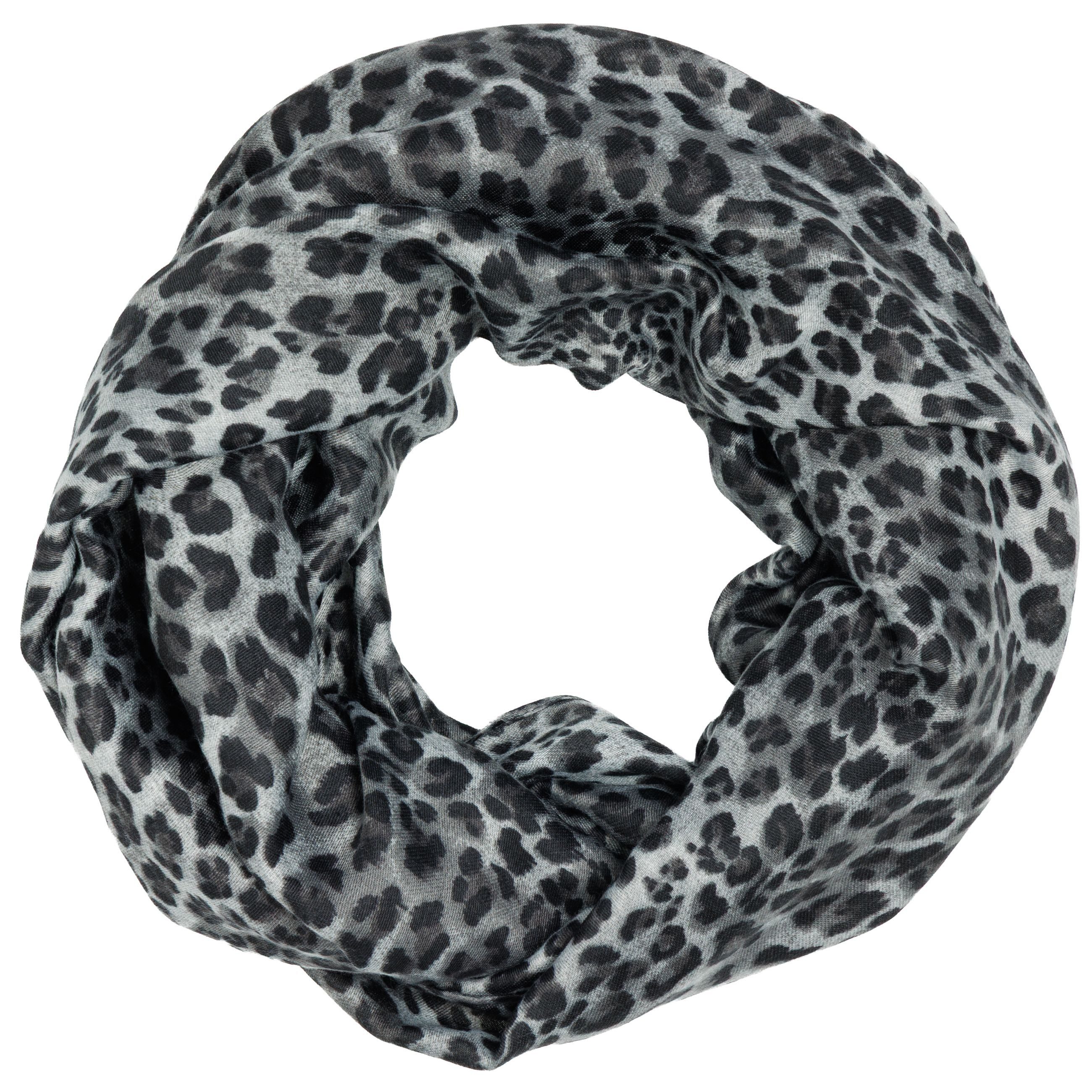 Caspar Loop Leichter Damen Schal weiches Halstuch Leo Muster Animal Print - günstig online kaufen