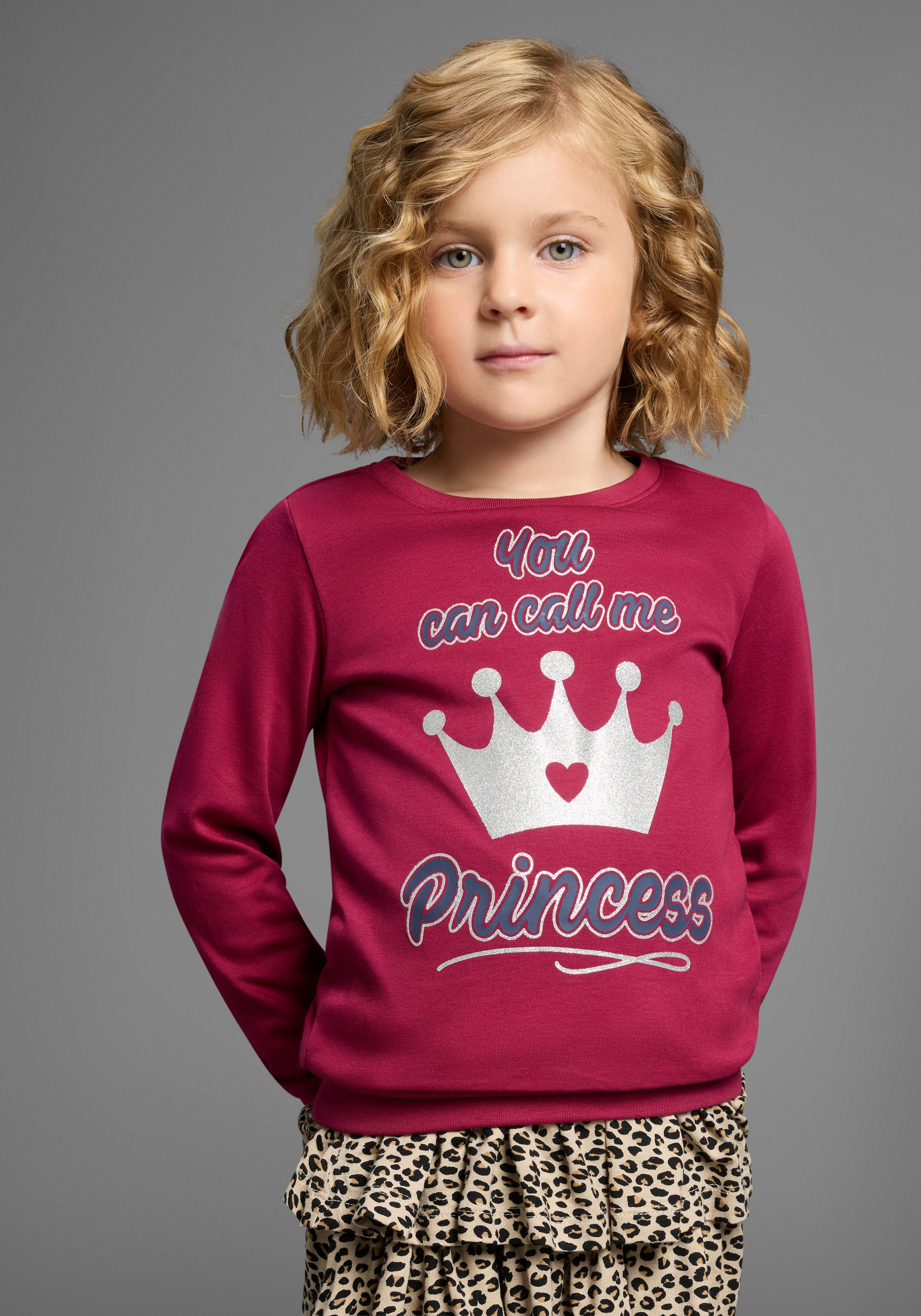 KIDSWORLD Langarmshirt YOU CAN CALL ME PRINCESS Langarm, Basic-Passform, bedruckt, Rundhalsausschnitt. Reduzierter Preis € 11,89. Unverbindliche Preisempfehlung € 16,99, (€ 11,89 pro 1 Stk)