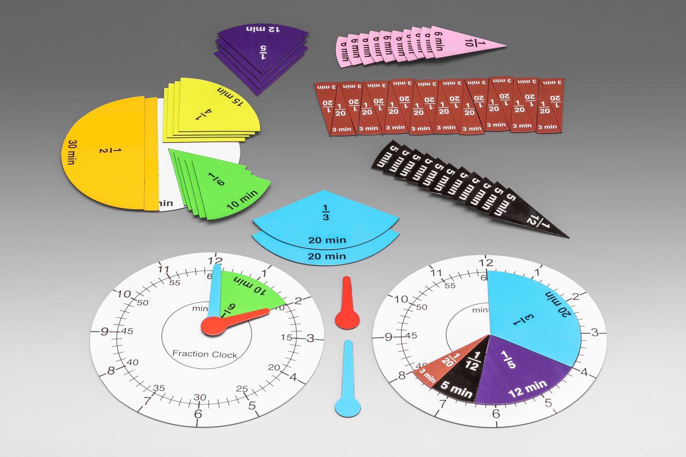 Wissner® aktiv lernen Lernspielzeug Bruchrechenuhr magnetisch (Fraction Clock), Bruchrechnen & Uhrzeit
