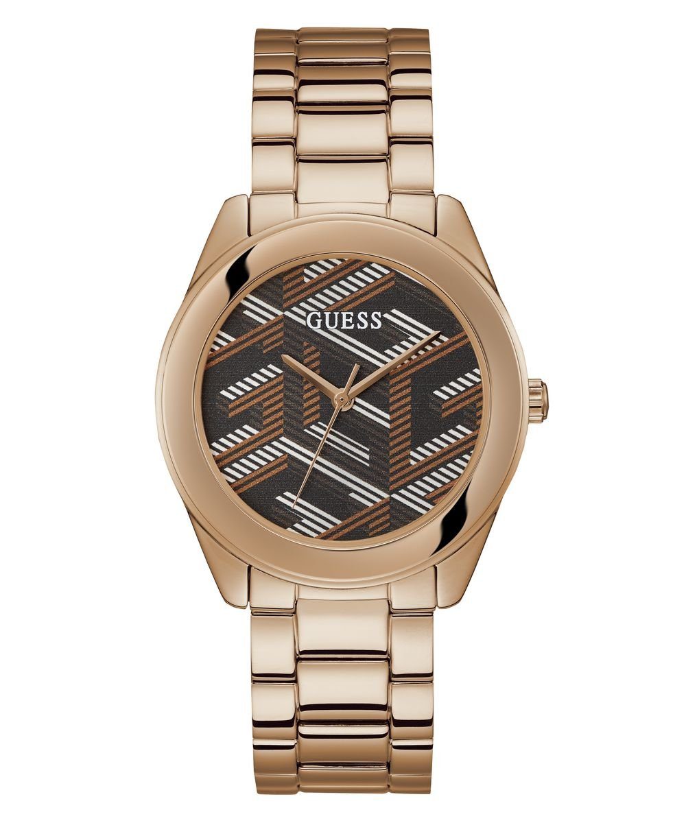 Guess Gehäusedurchmesser ca. Edelstahlgehäuse 40,0 Roségold : mm Quarzuhr Krone) GW0607L3, poliert, (ohne