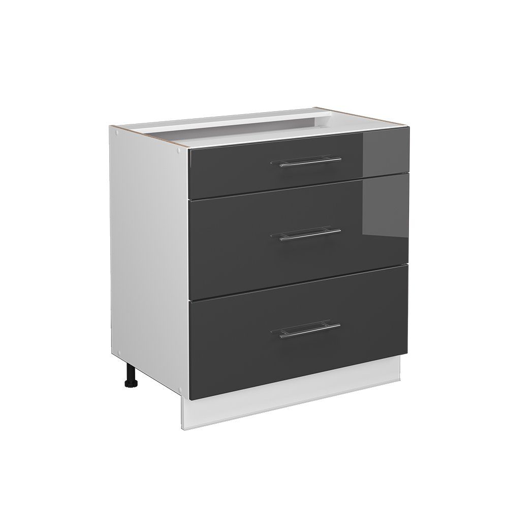 Vicco Midischrank Fame-Line Anthrazit HG/Weiß 80x81.6cm günstig online kaufen