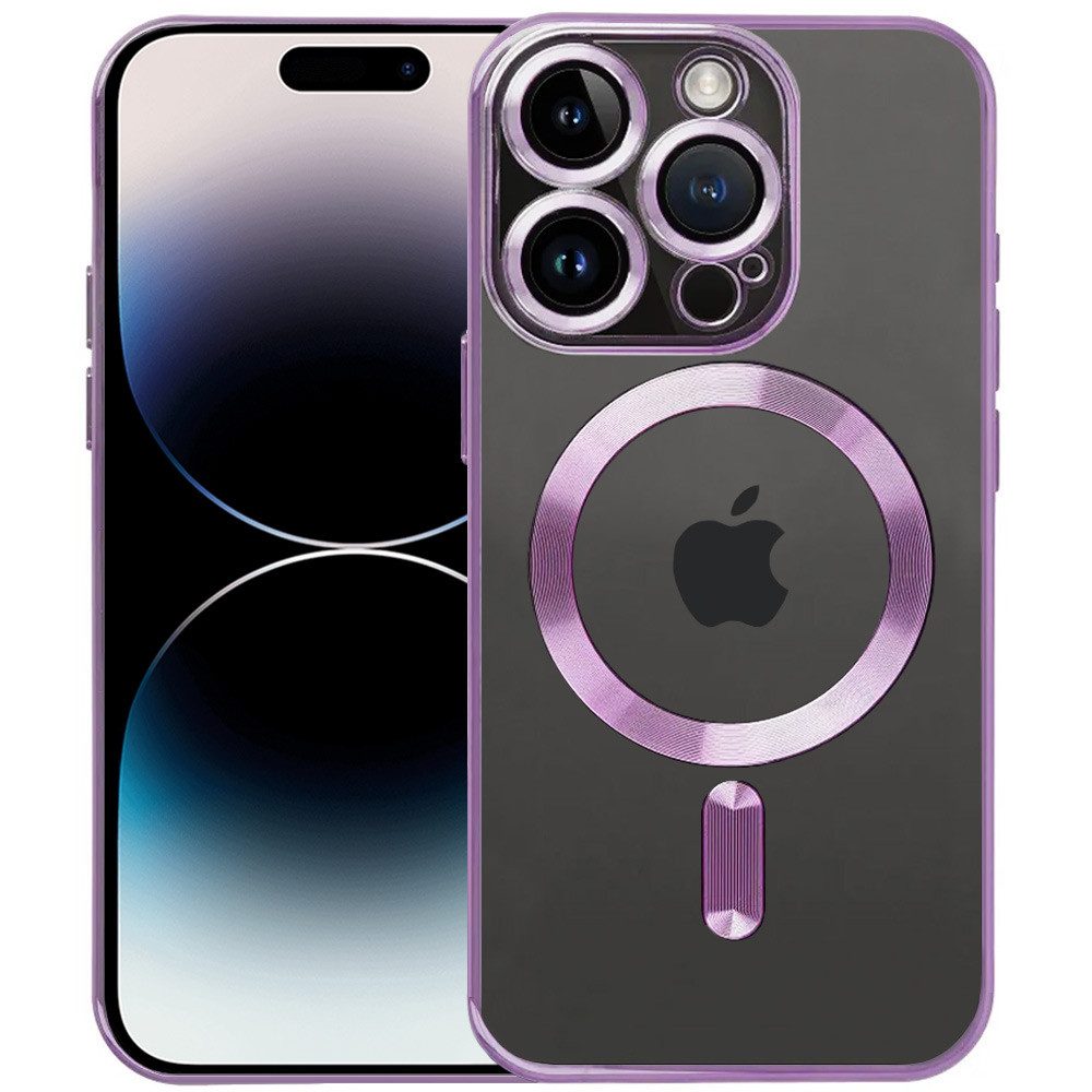 FITSU Handyhülle Case für iPhone 14 Pro Hülle MagSafe kompatibel mit Kameraschutz 6,12 Zoll, Durchsichtige Hülle für iPhone 14 Pro Schutzhülle mit farbigen Rahmen