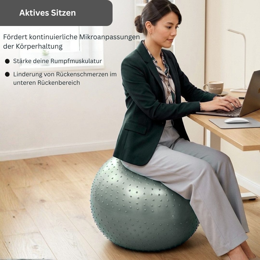 Endless Yogaball Gymnastikball groß, PVC Fitnessball mit Luftpumpe, platzsicher (Sowohl für Männer als auch für Frauen, Sowohl für Männer als auch für Frauen), Balance Ball Stuhl für Fitness Workout Stabilität Pilates