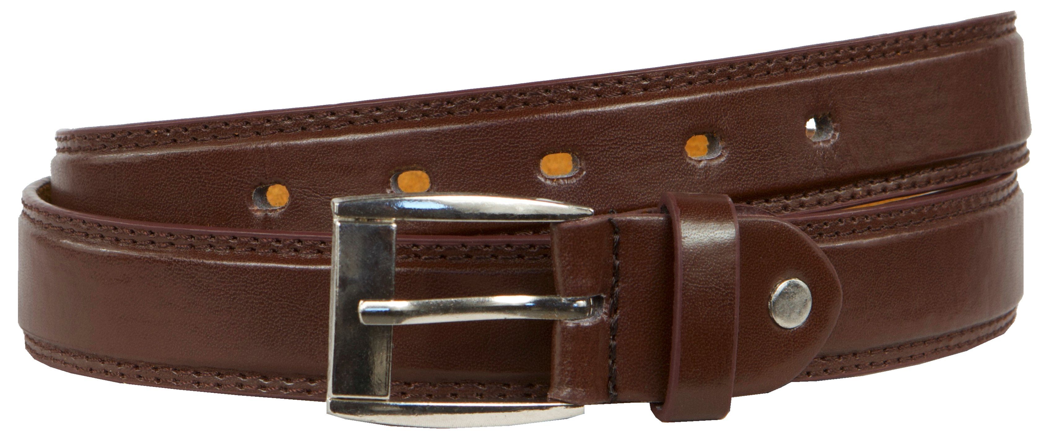 GUGGEN Mountain Ledergürtel Herren Gürtel Leder Herrengürtel G0008 Hochwertige Schnalle Komfortabler Gürtel Jeansgürtel Braun
