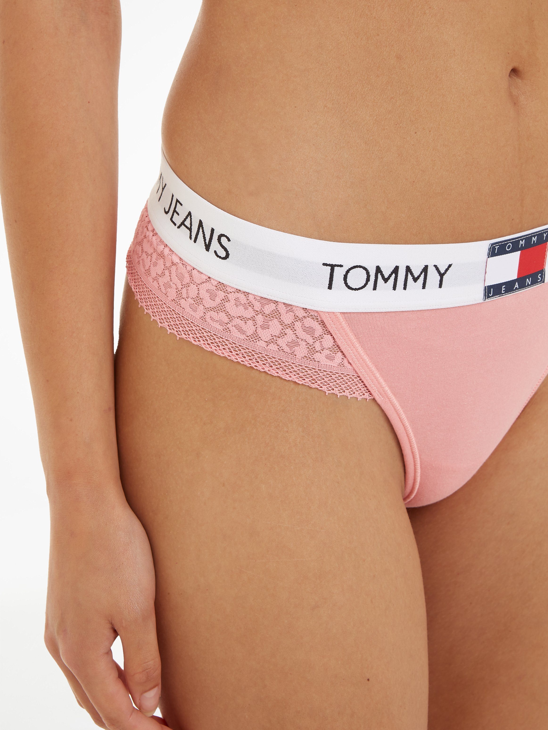 Tommy Spitze & Logo-Elastikbund Underwear mit Hilfiger Hilfiger String Tommy THONG