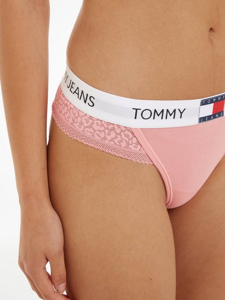 Tommy mit Underwear THONG Tommy Logo-Elastikbund & Hilfiger Hilfiger Spitze String
