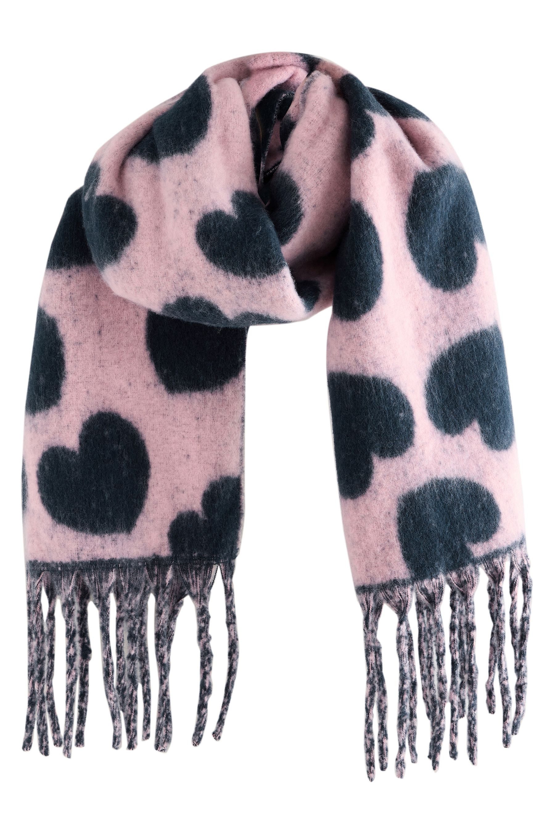 Next Schal Schwerer Deckenschal mit Herz-Print, (1-St)