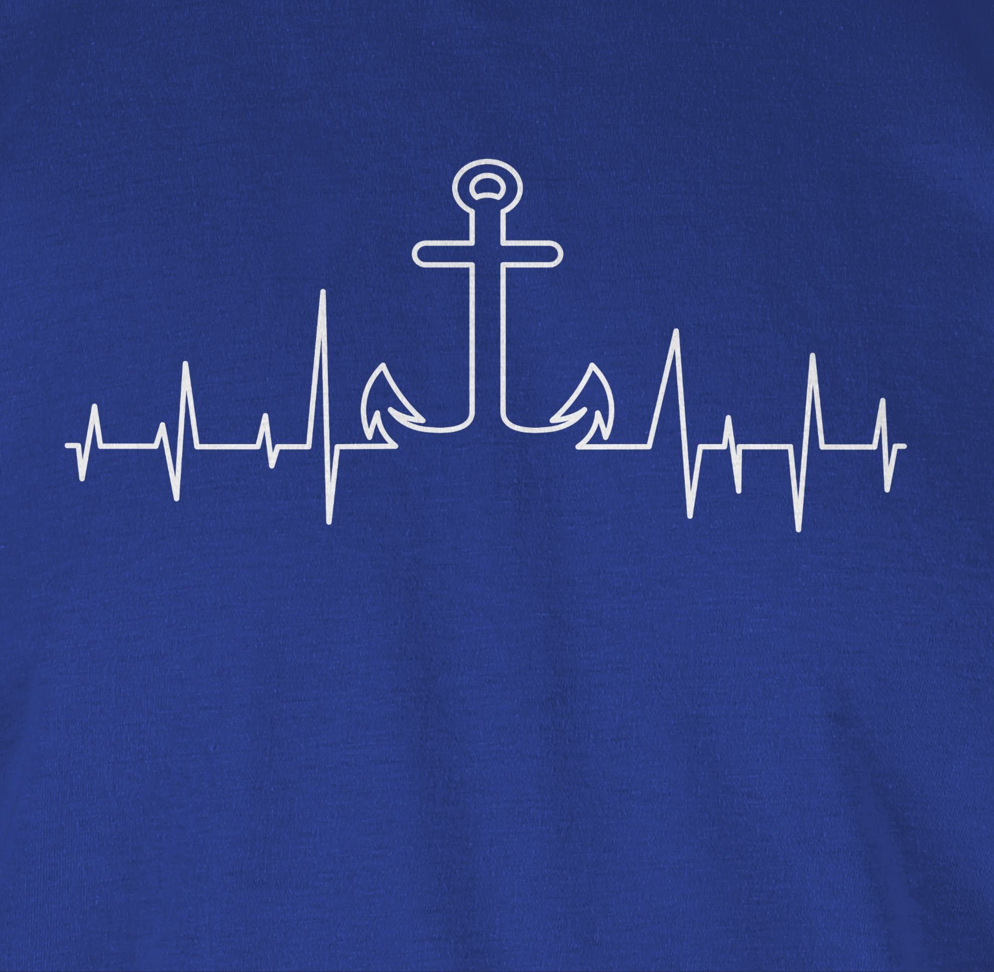 Royalblau Herzschlag Shirtracer Anker Kunst T-Shirt 03