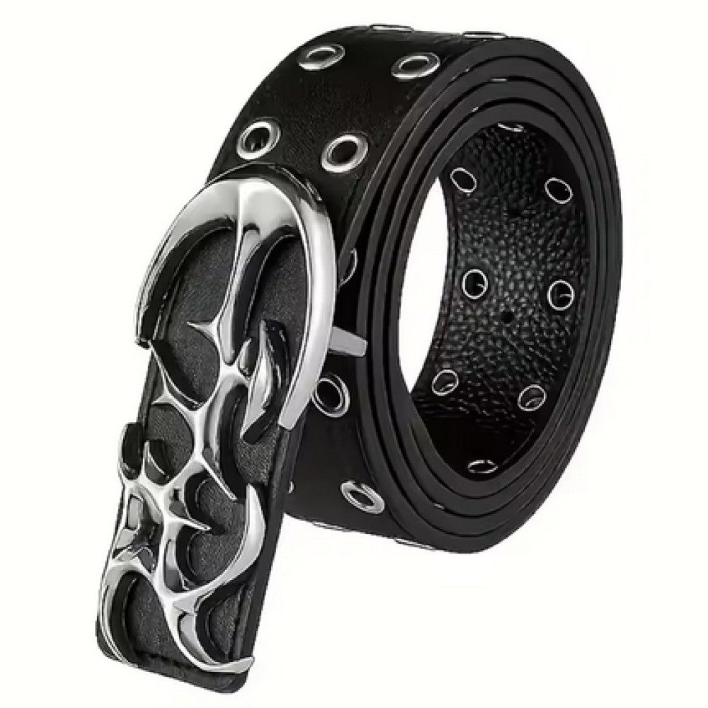 Ware aus aller Welt Nietengürtel Doppelloch Gürtel Ösengürtel Jeansgürtel Punk Hip Hop Taillengürtel