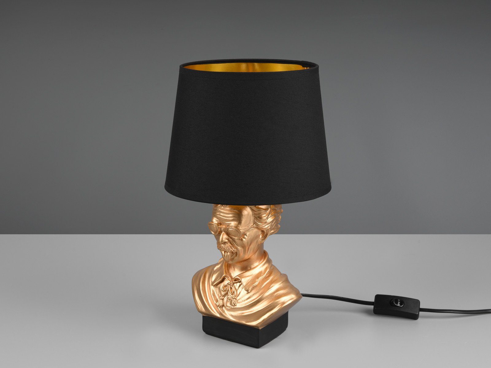 Designer-lampe meineWunschleuchte für Gold, Fensterbank wechselbar, Nachttischlampe, Dimmfunktion, coole Warmweiß, Schwarz H LED ausgefallene Schwarz-Gold 36cm LED