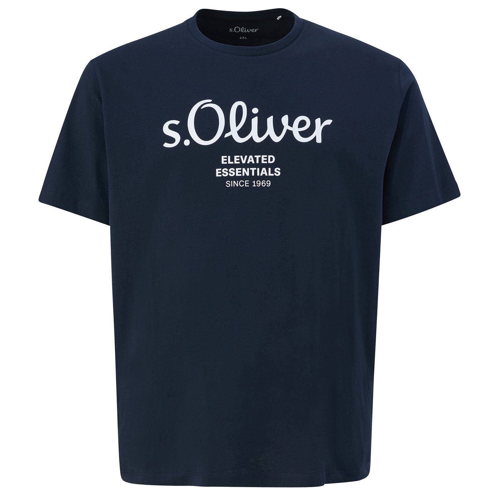 s.Oliver Rundhalsshirt s.Oliver Übergrößen T-Shirt navy günstig online kaufen