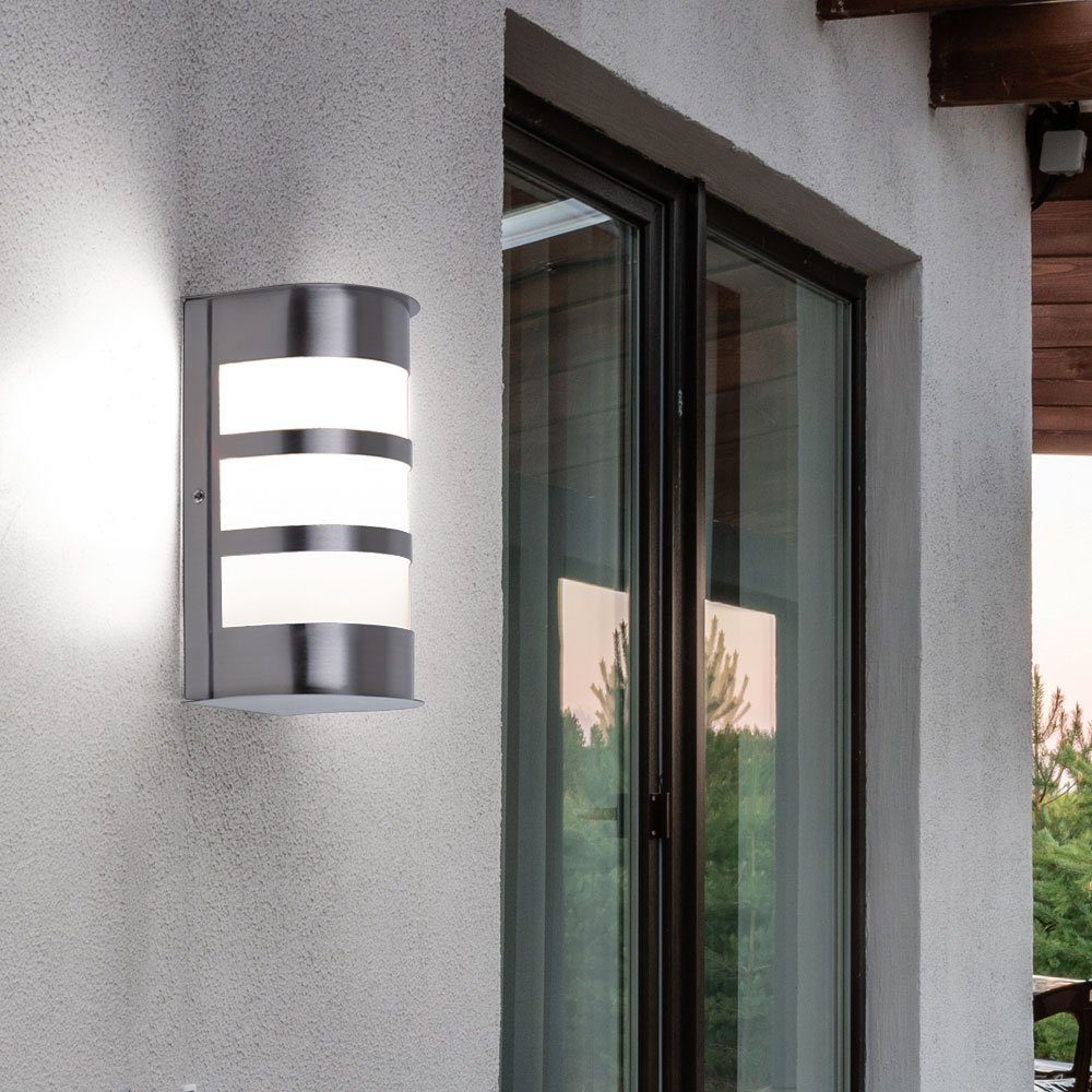 etc-shop Außen-Wandleuchte, Leuchtmittel inklusive, Warmweiß, 7 LED Watt Leuchte Wand Lampe Außen Fassaden- Metall IP44