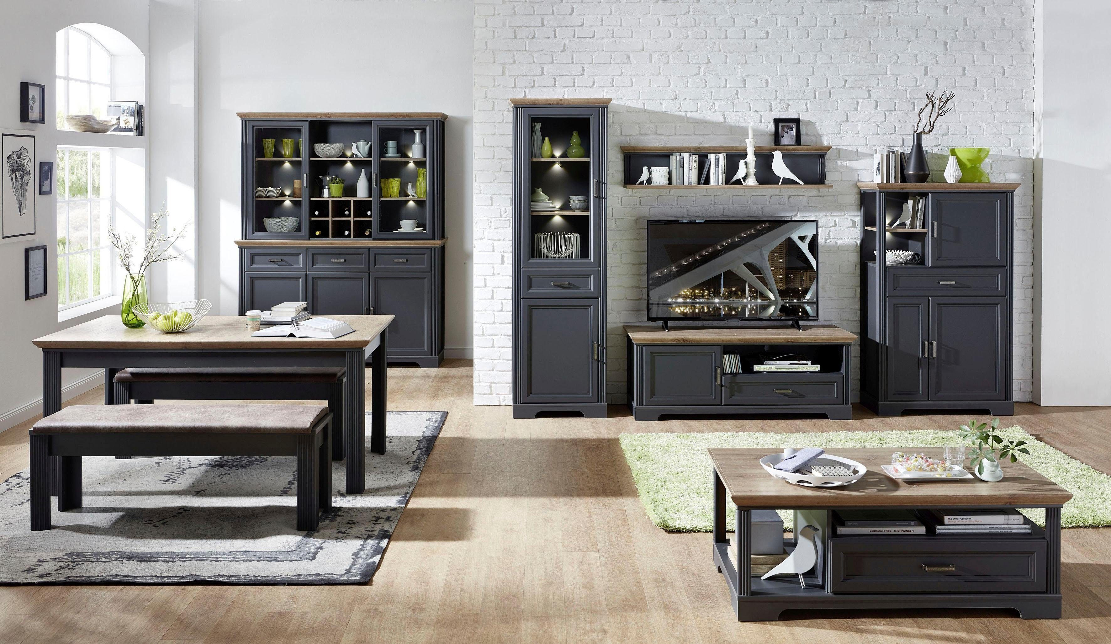 Innostyle Vitrine Jasmin (1 Sideboard und 1 Aufsatzvitrine) 2-teilig