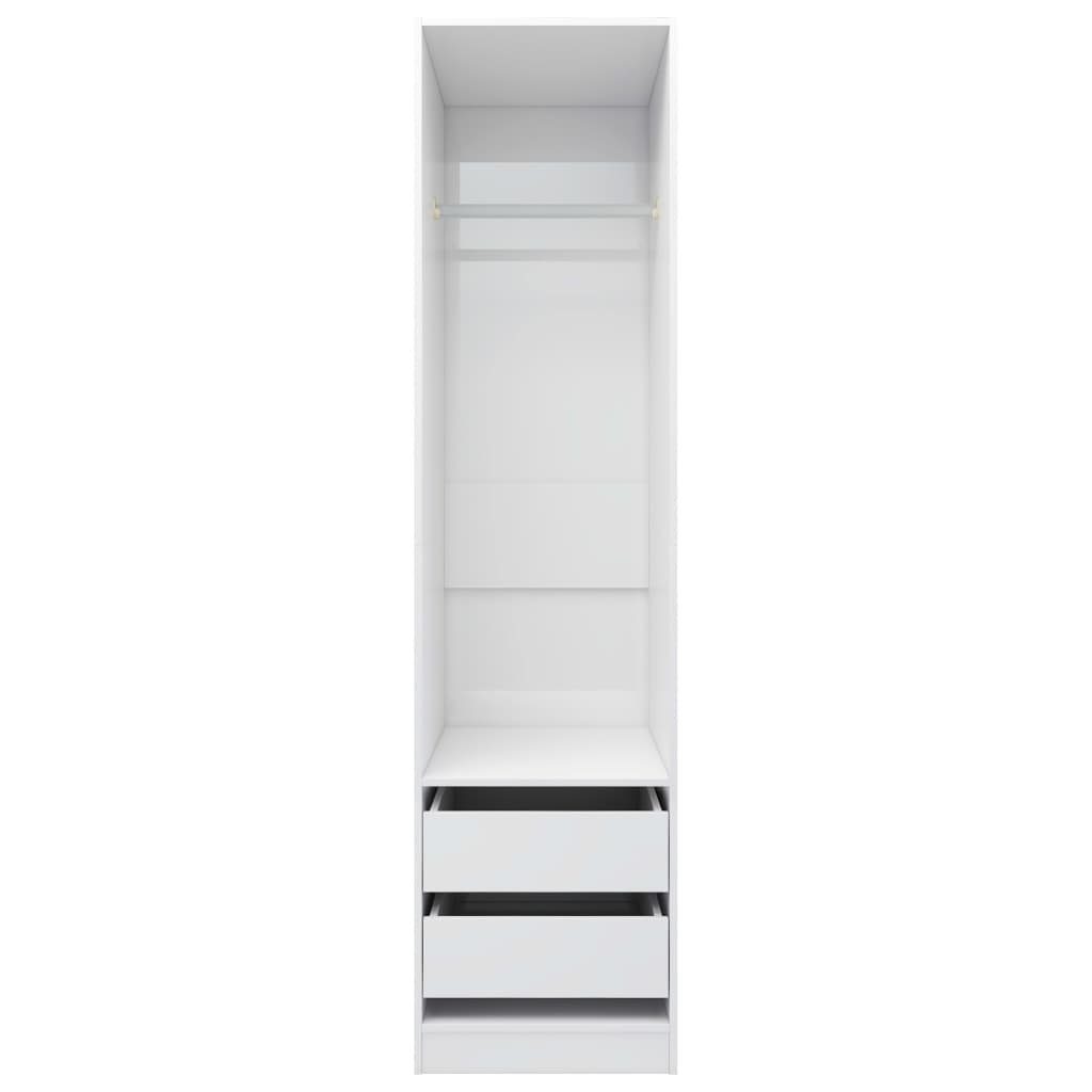 Hochglanz-Weiß cm 50x50x200 Schubladen furnicato Kleiderschrank mit