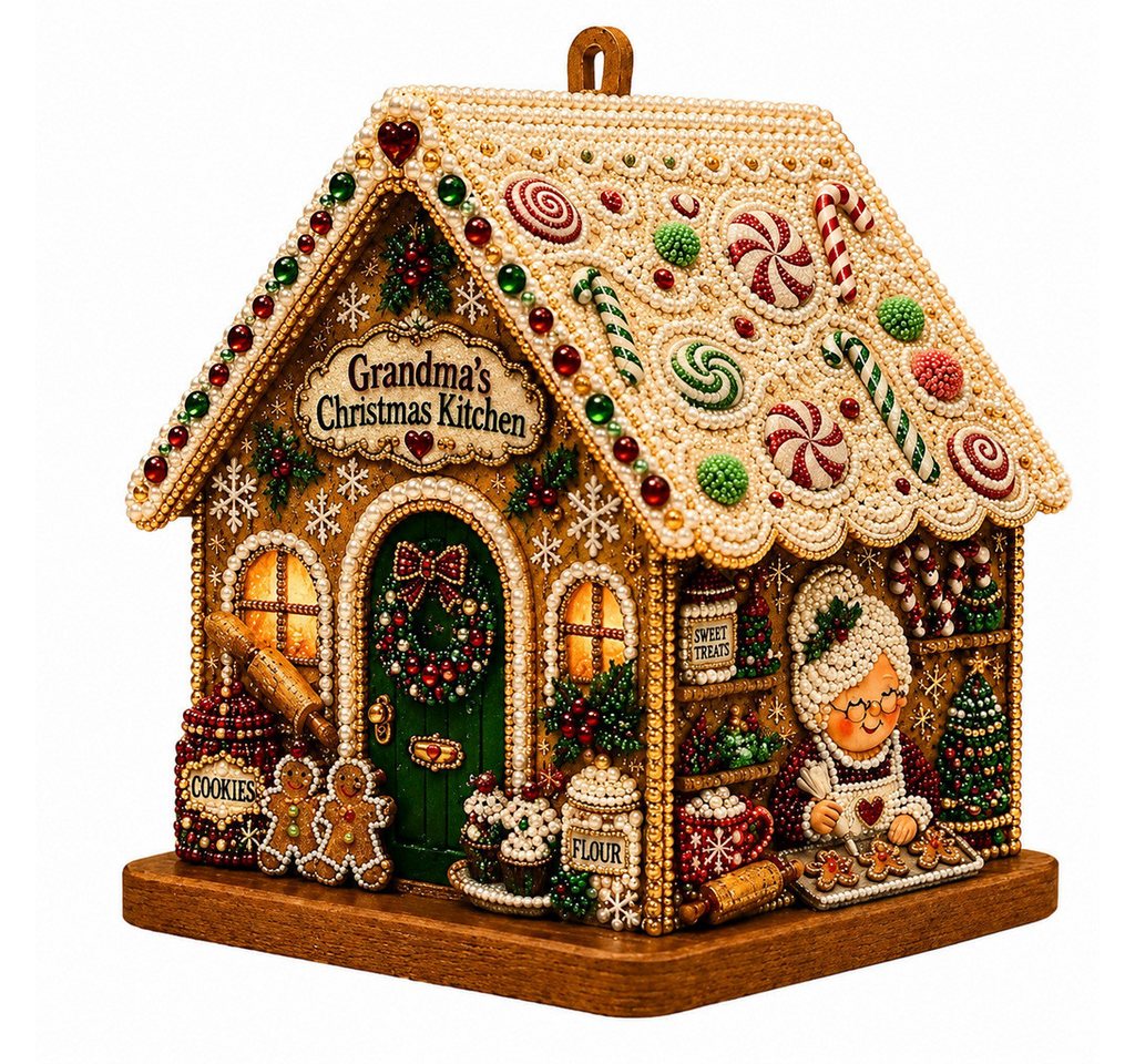 CLTYQ Kreativset DIY-Diamantmalerei-Set für ein kreatives Weihnachtshaus, Weihnachtsanhänger, festliche Weihnachtsbaum- und Tischdekoration
