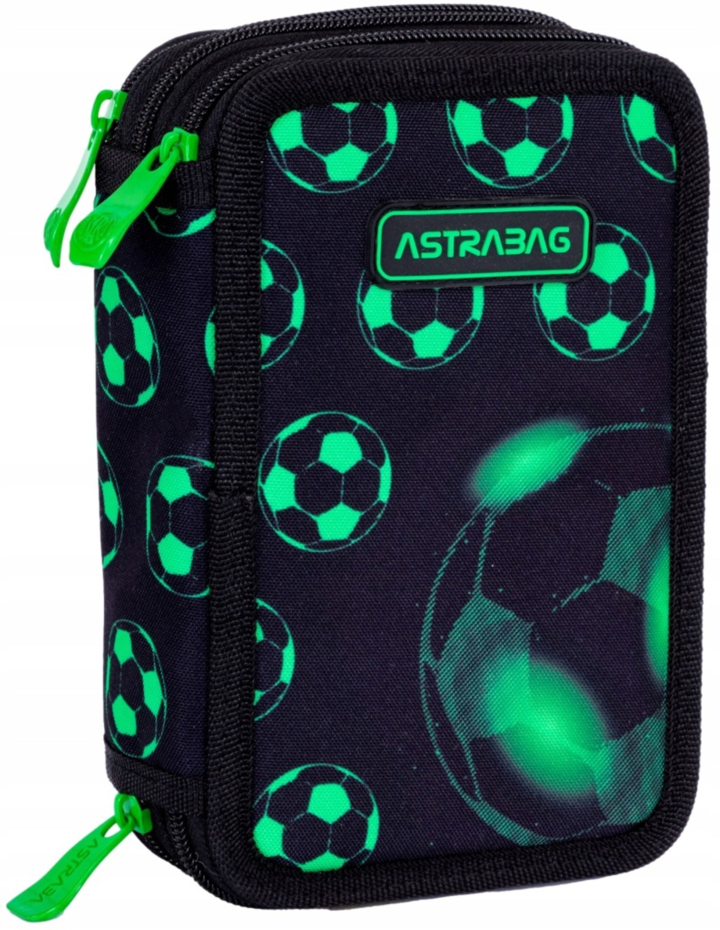 ASTRA Federmäppchen ASTRA 3-Fächer-Mäppchen mit Ausstattung Football Fußball, (1-tlg)