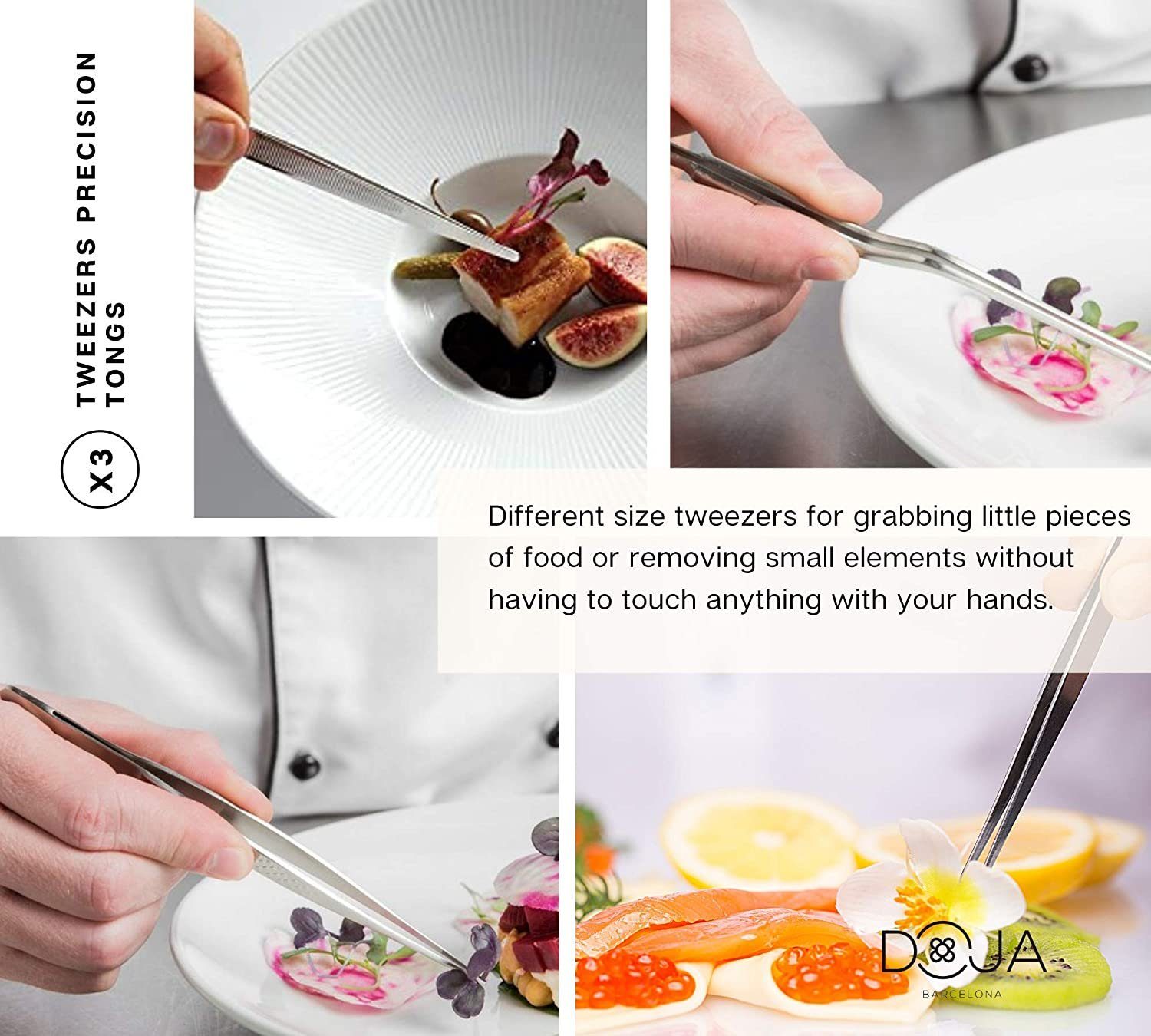 UE Stock Kochbesteck-Set Barcelona Küchen Chef Kochutensilien 7-teilig (Edelstahl Plating Kit Kuechen-Werkzeug Koch Set - Deko Garnieren Gadgets - PERFORIERTLÖF – Bild 5 von 5