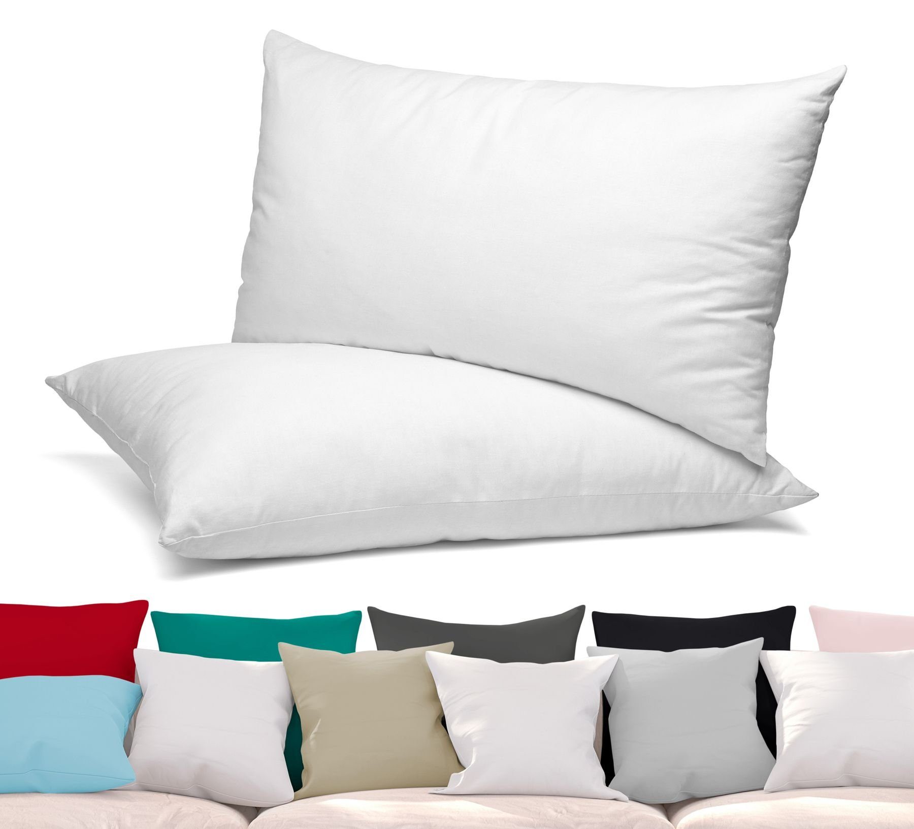 Beautex Kissenhüllen 2er Set Kissenbezug, Kissenhülle aus Baumwolle, Premium Jersey 160g/m², (2 Stück)