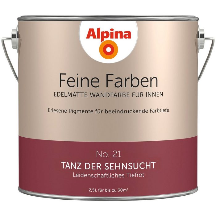 Alpina Wand- und Deckenfarbe Feine Farben - Tanz der Sehnsucht 2 5 Liter rot