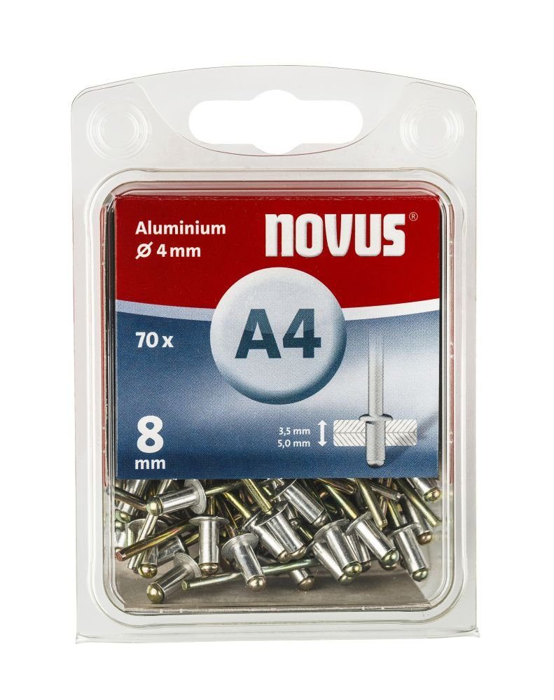 NOVUS Blindniete Novus Blindnieten Typ A4/8 Aluminium 70 Stück