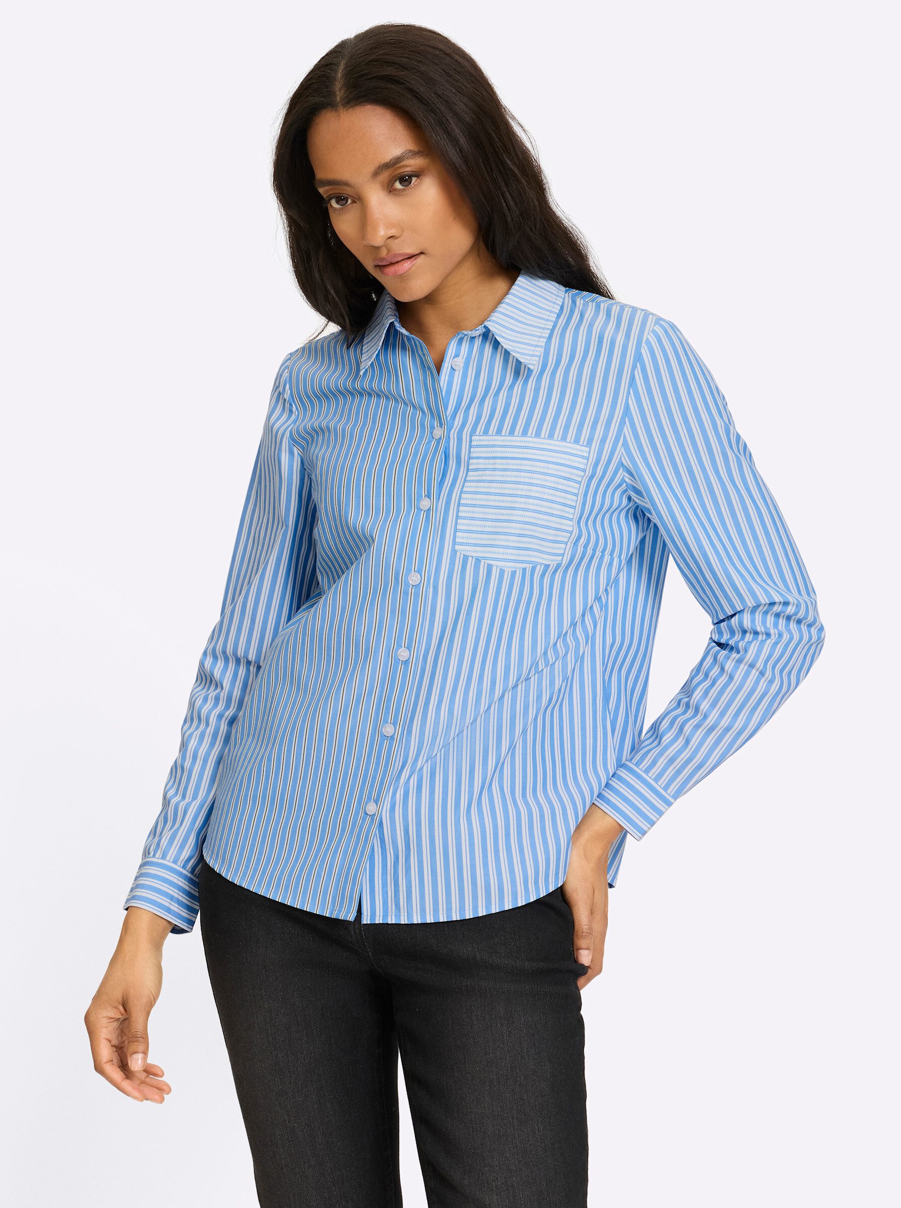 Klassische Bluse Bluse Langarm