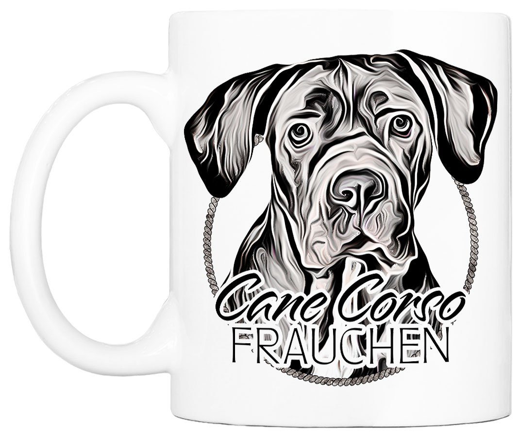Cadouri Tasse für mit CORSO Hunderasse, FRAUCHEN beidseitig bedruckt, - Geschenk, 330 CANE handgefertigt, ml Kaffeetasse Keramik, Hundefreunde