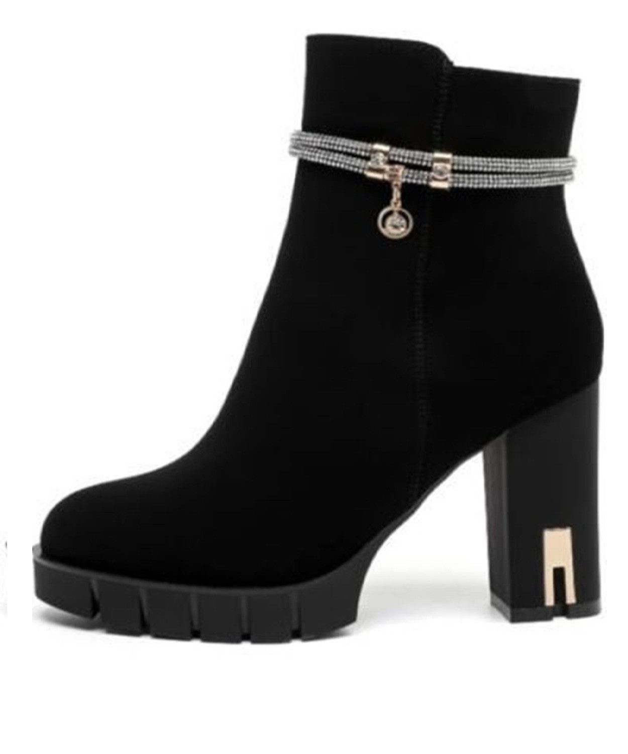 Pogolino B2750 High-Heel-Stiefelette Damen High Heels Stiefeletten Plateau Stiefel Glitzer