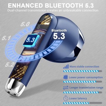 Drsaec Bluetooth 5.3 Kabellos mit ENC Dual Mic 42H Deep Bass In-Ear-Kopfhörer (Kristallklare Telefonate dank fortschrittlicher Rauschunterdrückungstechnologie und hochwertigem Mikrofon, Noise Cancelling Earbuds, IP7 Ohrhörer, LED Anzeige)