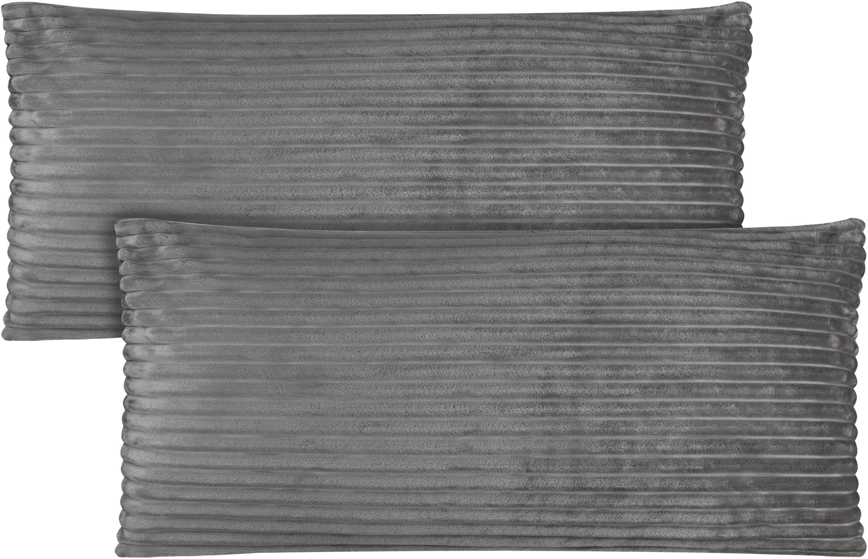 Aspero Kissenbezüge 2 Kissenbezüge aus Streifen-Flanell 40x80 cm, Kopfkisse günstig online kaufen