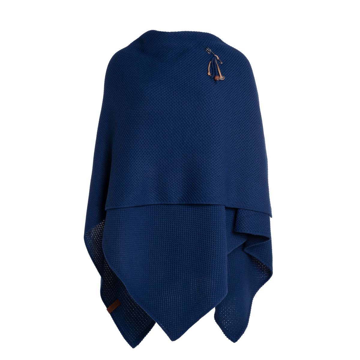 Strickponcho Jazz Poncho capes One Size Glatt Dunkelblau
