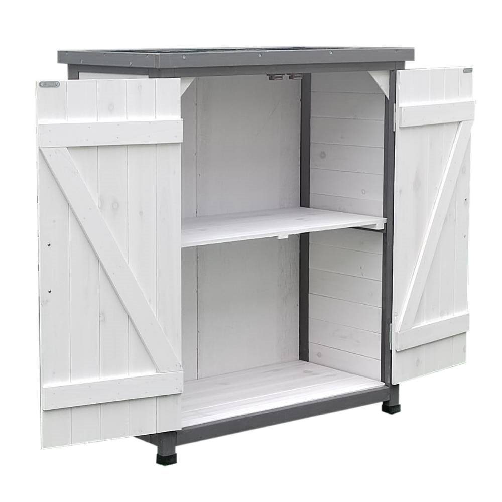 Mucola Garten-Geräteschrank Geräteschrank Gartenschuppen Gartenschrank Хранилищаsschrank, BxT: 75x40 cm, Dezente Panel-Optik in modernem weiß/grau