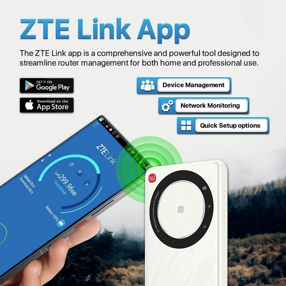 ZTE ZTE U30 Air 5G / WLAN-Hotspot Integriertes Modem: 5G, LTE 867 MBit/s WLAN-Router