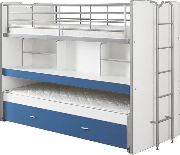 Liegeflächen x mit 90 2 Bettschublade 3. oder Vipack Weiß/Blau 1 cm und 200 Hochbett Liegefläche