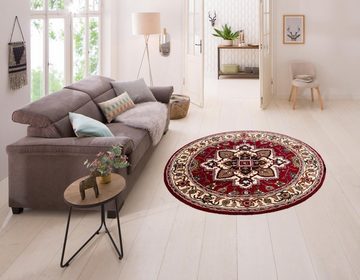 Wollteppich Aman, Home affaire, rund, Höhe: 14 mm, reine Wolle, Orient Optik, ideal im Wohnzimmer & Schlafzimmer